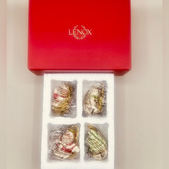 LENOX Jingle Bells Ornaments Set of 4 Porcelain Christmas Figures 2.5” NEW - Picture 4 of 6